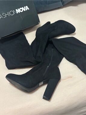 Suede fashion nova thigh high Boots